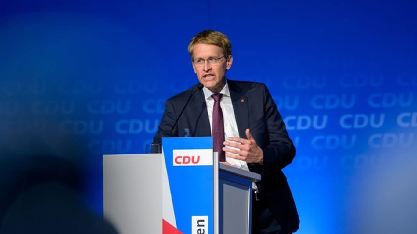 Daniel Günther (CDU) spricht bei einer Veranstaltung der CDU