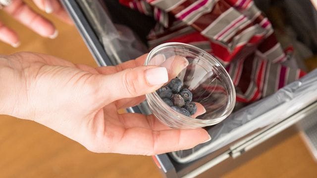 Gerade Obstabfälle wie diese Blaubeeren gären bei Sommerhitze viel rascher - und verursachen noch stärkere Gerüche im Abfalleimer als üblich.