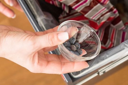 Gerade Obstabfälle wie diese Blaubeeren gären bei Sommerhitze viel rascher - und verursachen noch stärkere Gerüche im Abfalleimer als üblich.