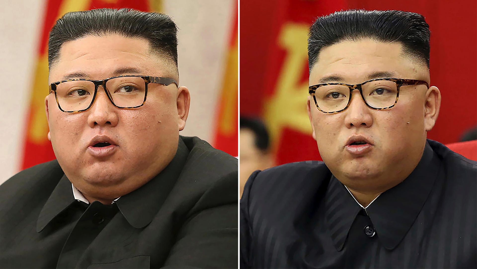 Nordkoreas Machthaber Kim Jong Un vor und nach seinem Gewichtsverlust: Jeder rede davon, wie ihm beim Anblick Kims "sofort die Tränen gekommen sind", zitierte der Staatssender KCTV. Nordkoreas Machthaber Kim Jong Un vor und nach seinem Gewichtsverlust: Jeder rede davon, wie ihm beim Anblick Kims "sofort die Tränen gekommen sind", zitierte der Staatssender KCTV.