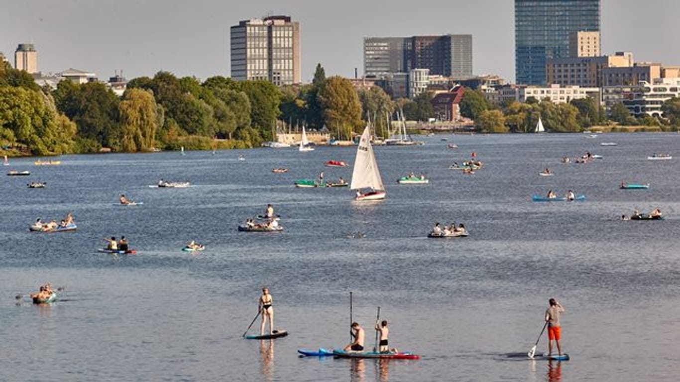 Hitze in Deutschland - Außenalster