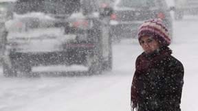 Schneefall im Kosovo