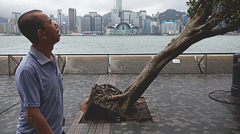 Taifun in Hongkong