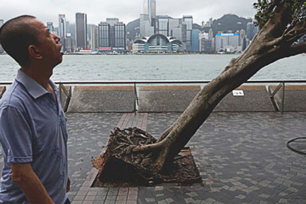 Taifun in Hongkong