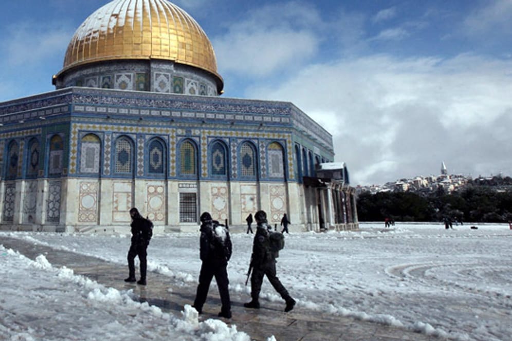 Wintereinbruch in Israel, Al-Aqsa-Moschee, Jerusalem
