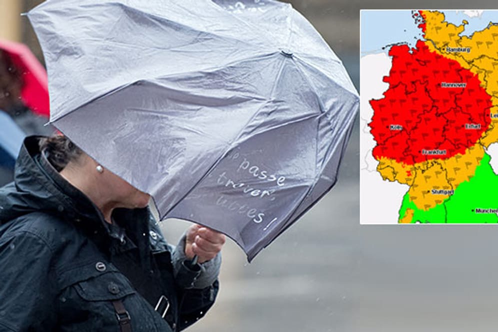 Sturmgefahr in Teilen Deutschlands: Orkanböen mit bis zu 120 Kilometern pro Stunde werden erwartet.