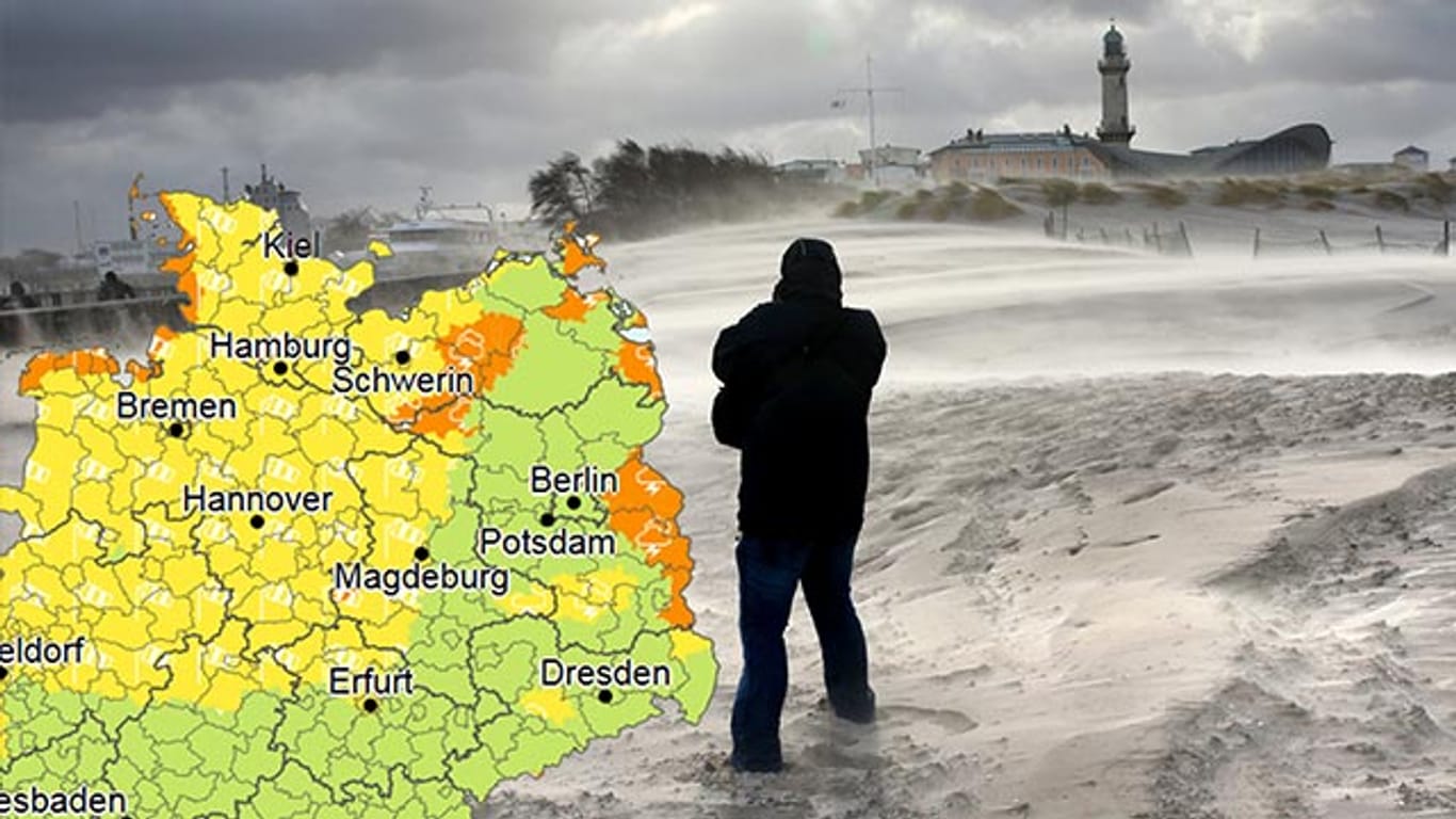 Die Wetterkarte des Deutschen Wetterdienstes gibt einen Überblick über die Warnlage.