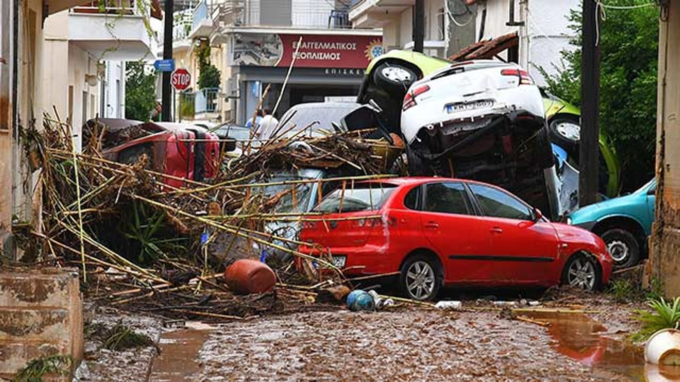 Das Unwetter richtete in Griechenland massive Schäden an.