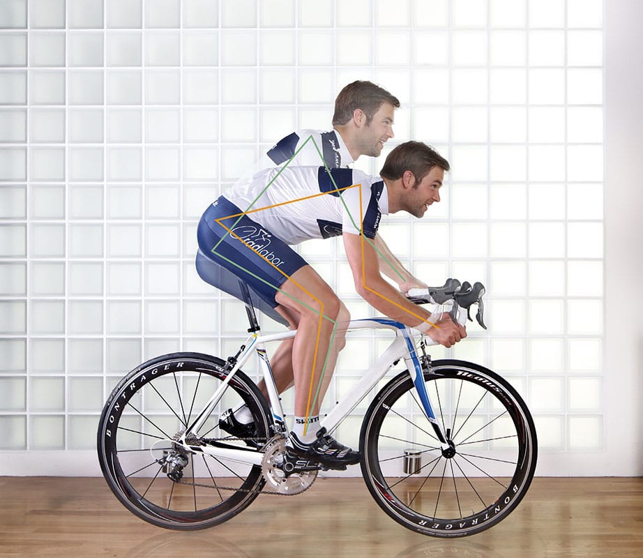 Kein Bike-Fitting ohne Gelenkwinkelmessung: Der optimale Winkel stellt sicher, dass Radsportler auch auf langen Strecken beschwerdefrei fahren können.
