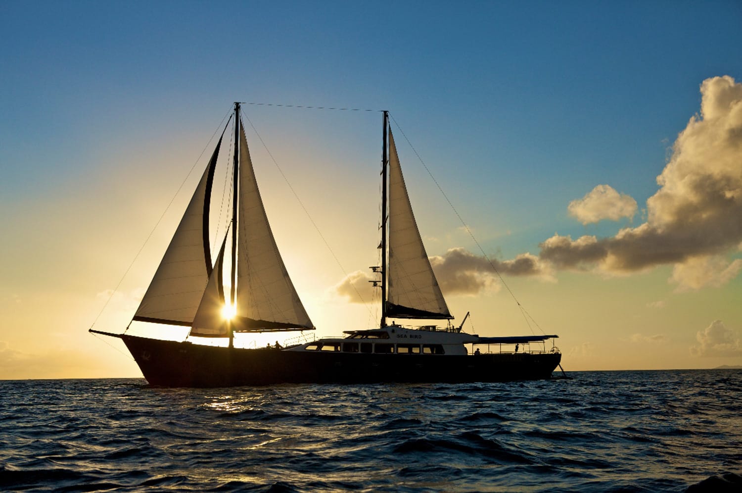 Auch die "Sea Bird" gehört zur Flotte von Silhouette und kreuzt um die Seychellen.