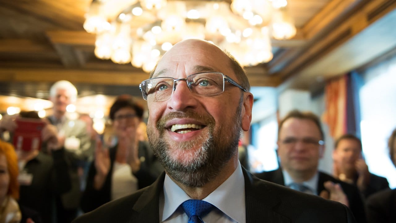 Hohe Strahlkraft: SPD-Kanzlerkandidat Martin Schulz beim Hessengipfel der SPD.