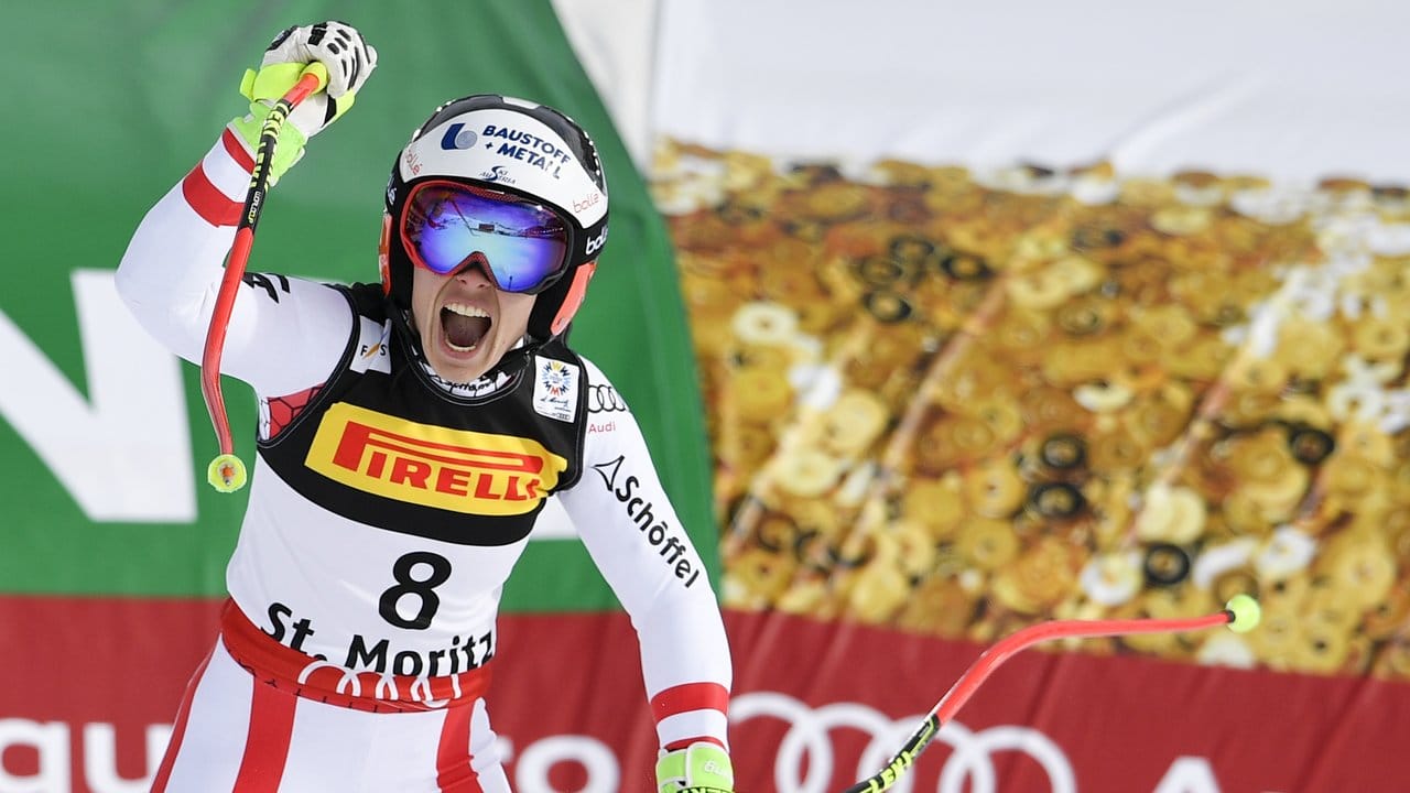 Die Österreicherin Nicole Schmidhofer gewann überraschend den Super-G.