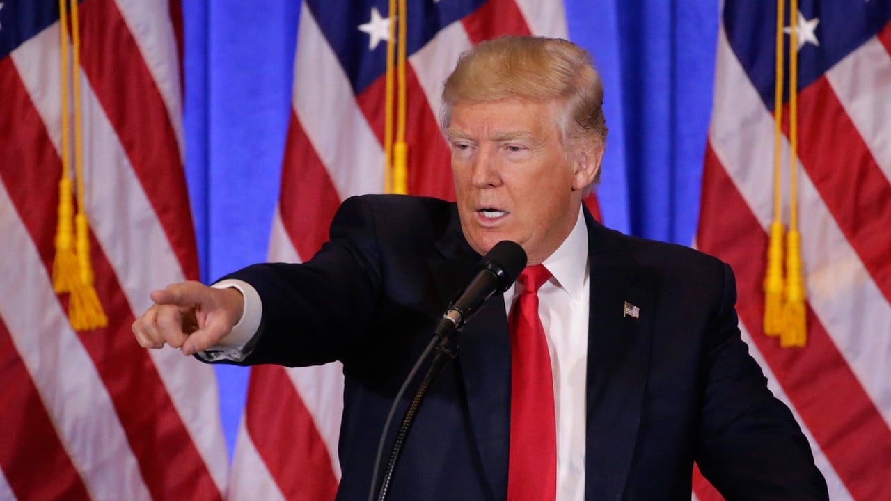 Donald Trump noch vor seiner Vereidigung während einer Pressekonferenz in New York.