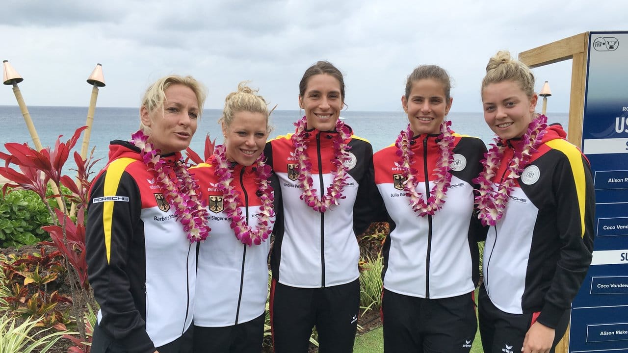 Das deutsche Fed-Cup-Team auf Hawaii.