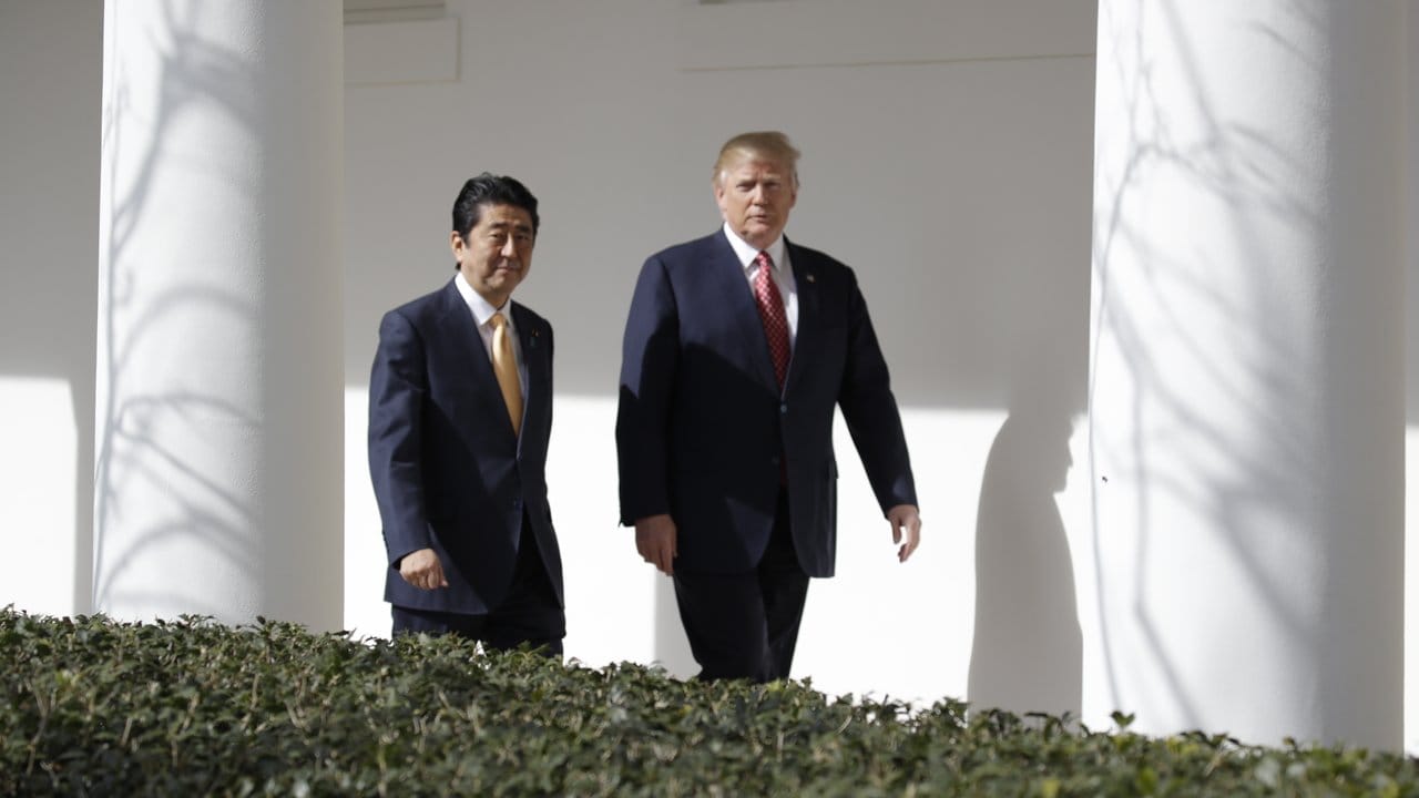 US-Präsident Donald Trump und Japans Regierungschef Shinzo Abe in Washington D.