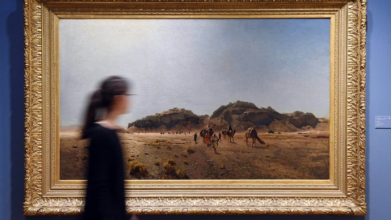 Eugen Bracht , In der Wüste Araba, 1882.