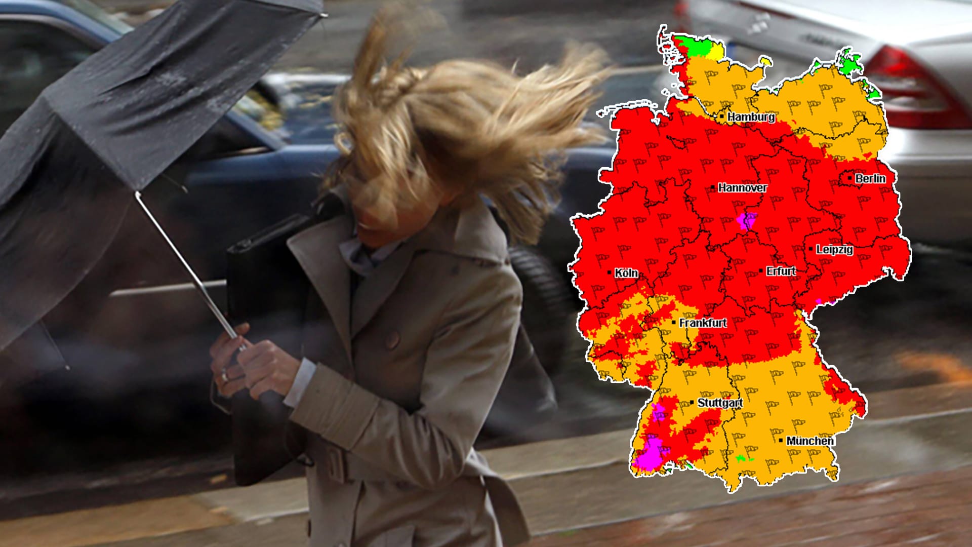 Die UWZ warnt vor starkem Unwetter in Deutschland. Die UWZ warnt vor starkem Unwetter in Deutschland.
