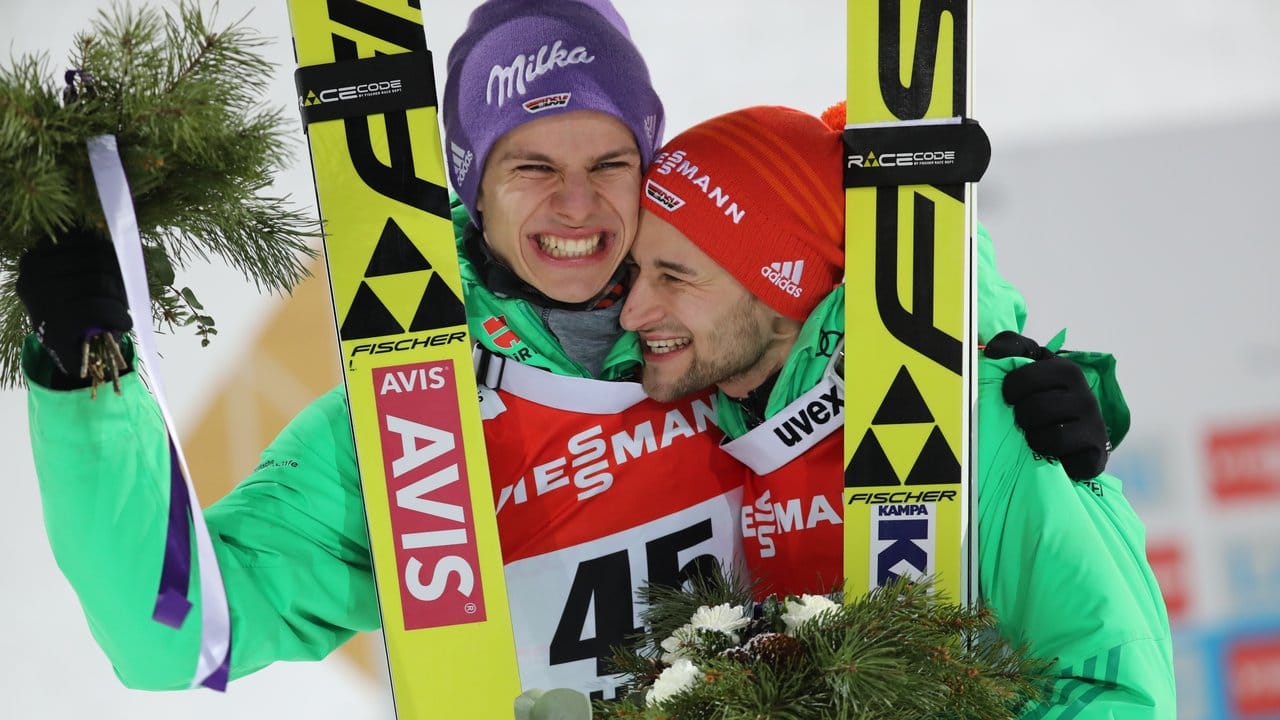 Andreas Wellinger (l) und Markus Eisenbichler holten sich Silber und Bronze.