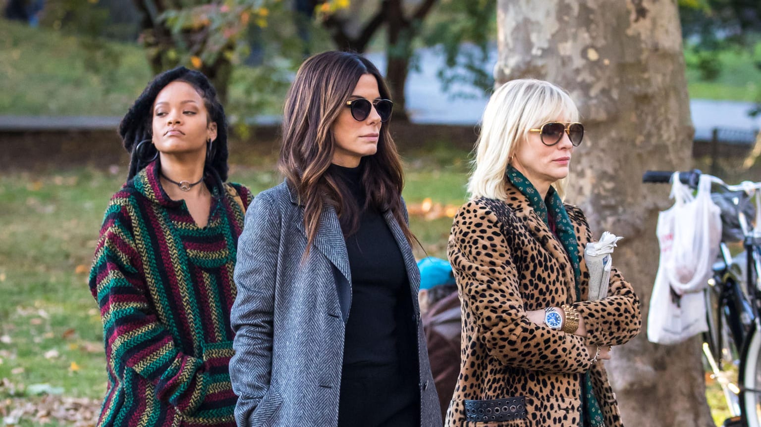 Rihanna, Sandra Bullock und Cate Blanchett am Set von "Ocean's Eight".