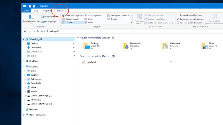 Die Anzeige von Werbung im Dateimanager von Windows 10 lässt sich in den Einstellungen des Windows Explorers deaktivieren