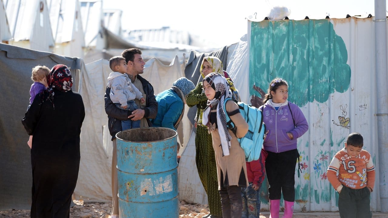 Syrische Flüchtlinge im Lager des Flüchtlingswerks der Vereinten Nationen in Azraq.