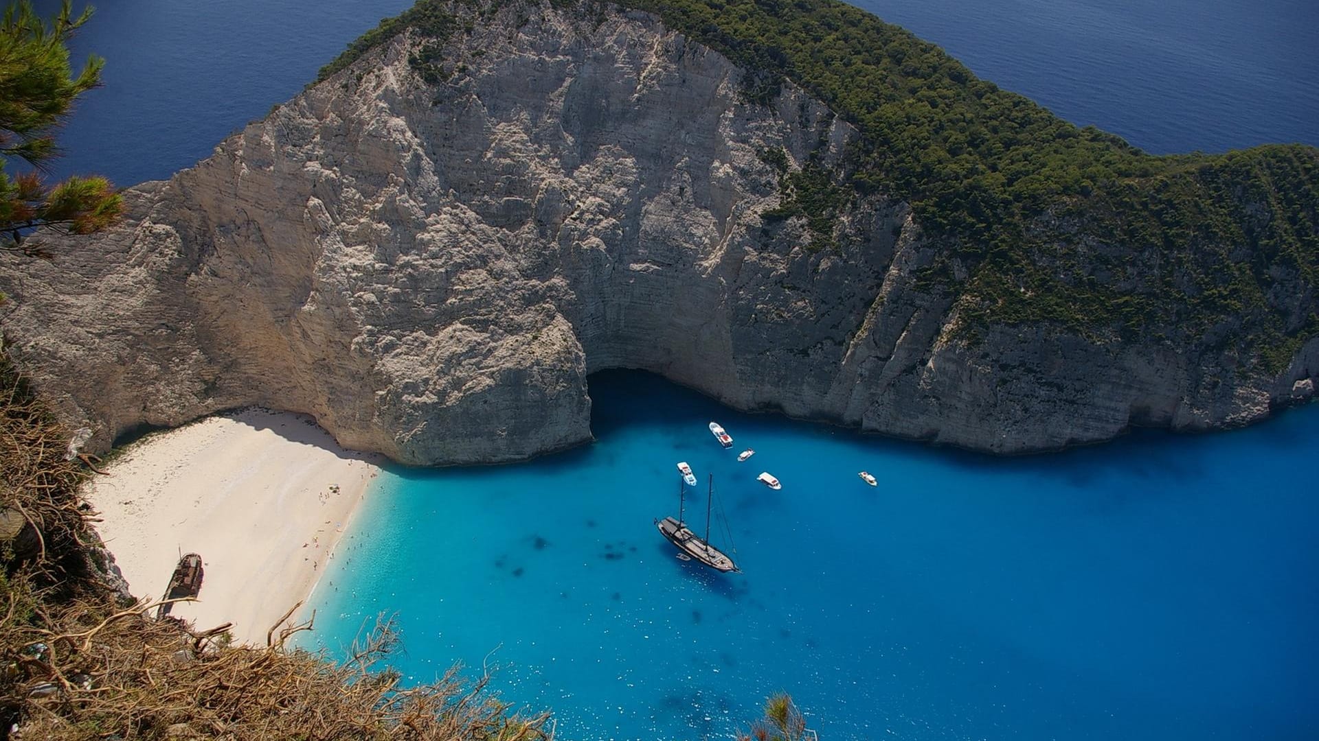 Die Navagio Bucht auf Zakynthos.