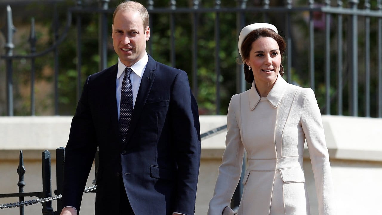 Der britische Prinz William und seine Frau, die Herzogin von Cambridge, in Windsor.