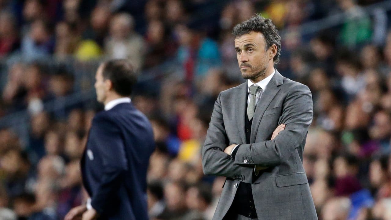 Die Trainer: Luis Enrique (r) vom FC Barcelona und sein Turiner Kollege Massimiliano Allegri.