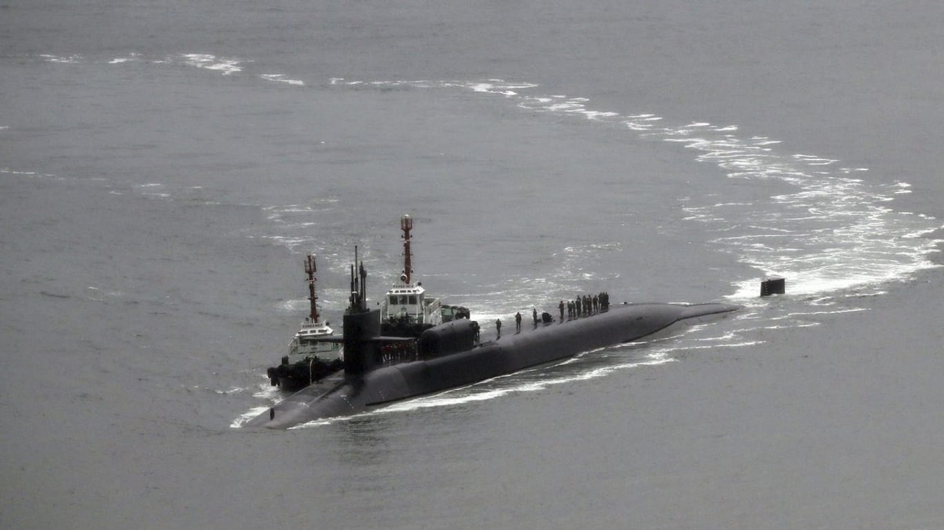 Das atomgetriebene Raketen-U-Boot "USS Michigan" legte in der südkoreanischen Küstenstadt Busan an.
