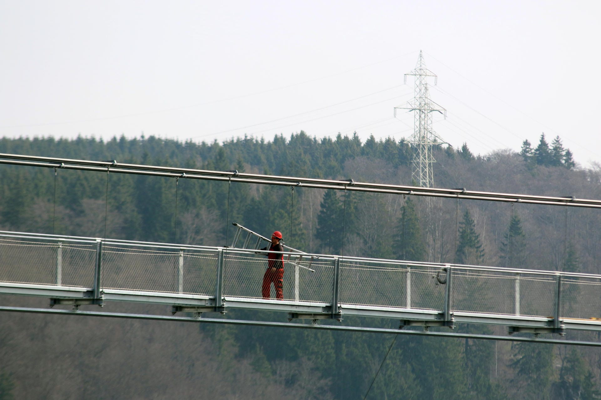 Fußgänger-Hängeseilbrücke an der Rappbodetalsperre im Harz