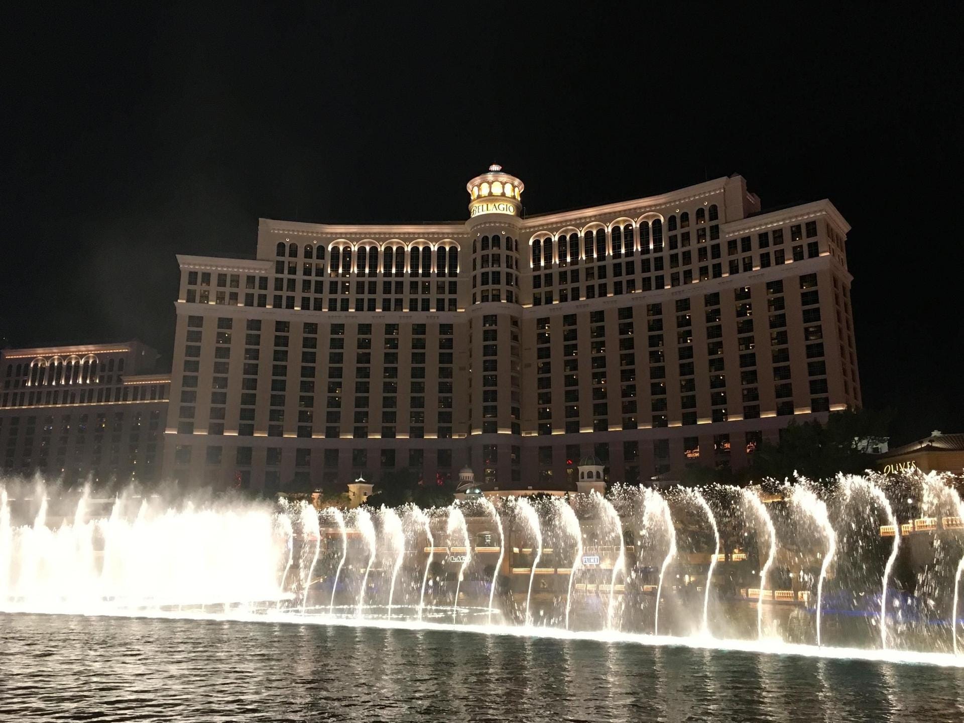 Das Bellagio Hotel in Las Vegas mit dem spektakulären Wasserballett.