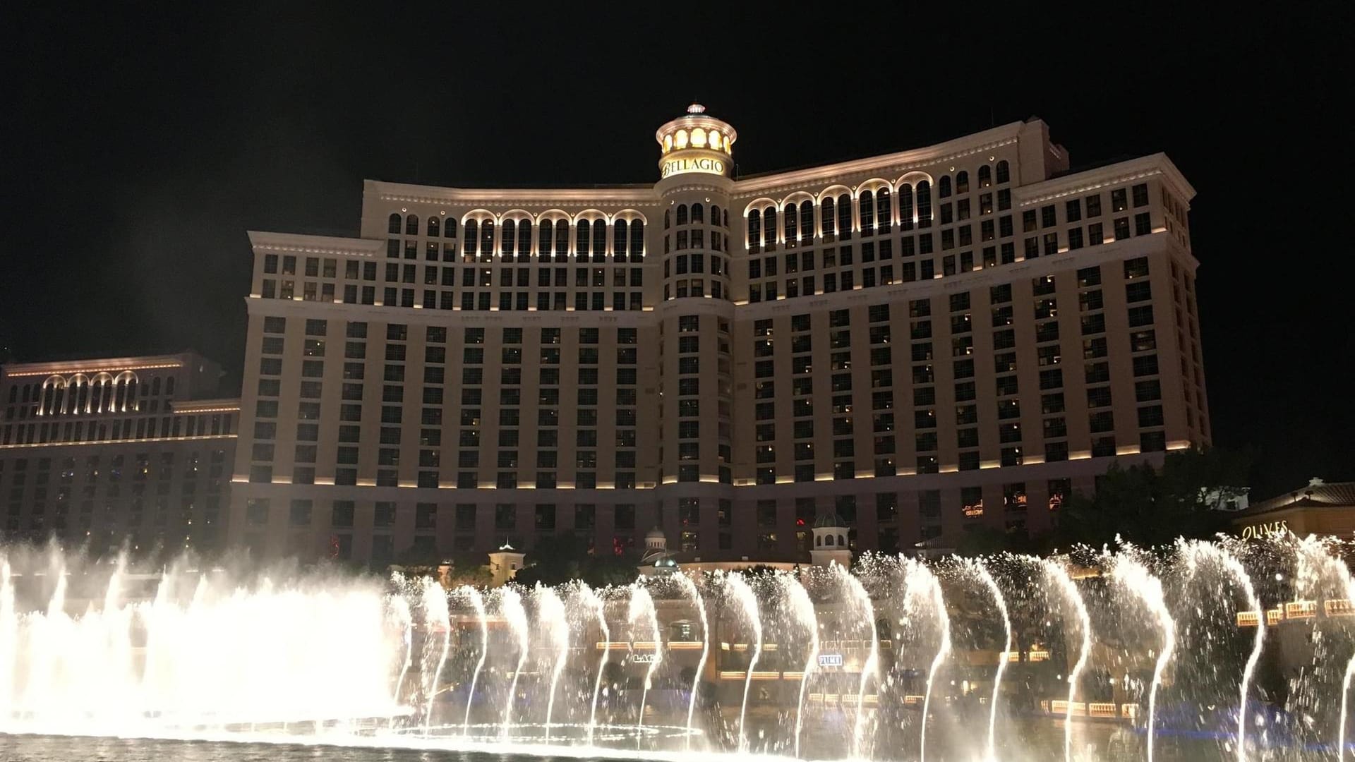 Das Bellagio Hotel in Las Vegas mit dem spektakulären Wasserballett.