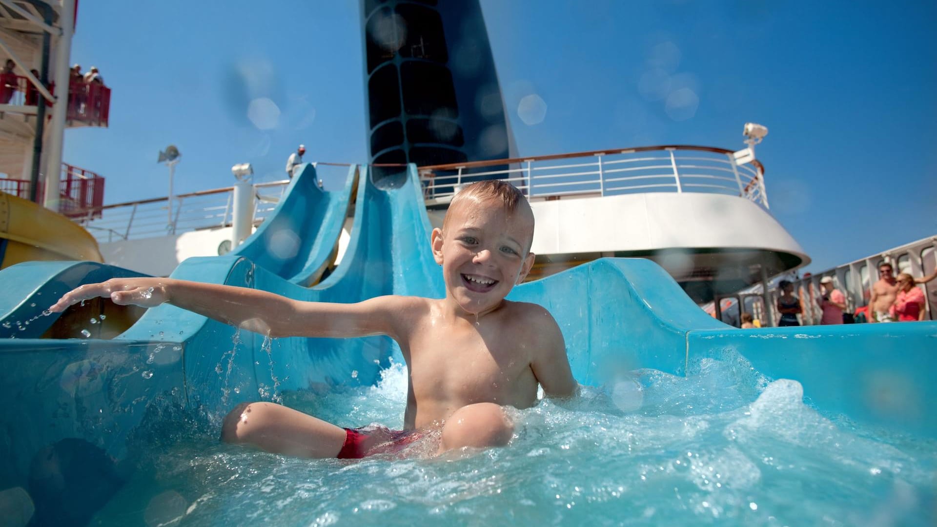 Nasses Vergnügen: Viele Schiffe der Carnival-Reederei verfügen über Wasserparks.