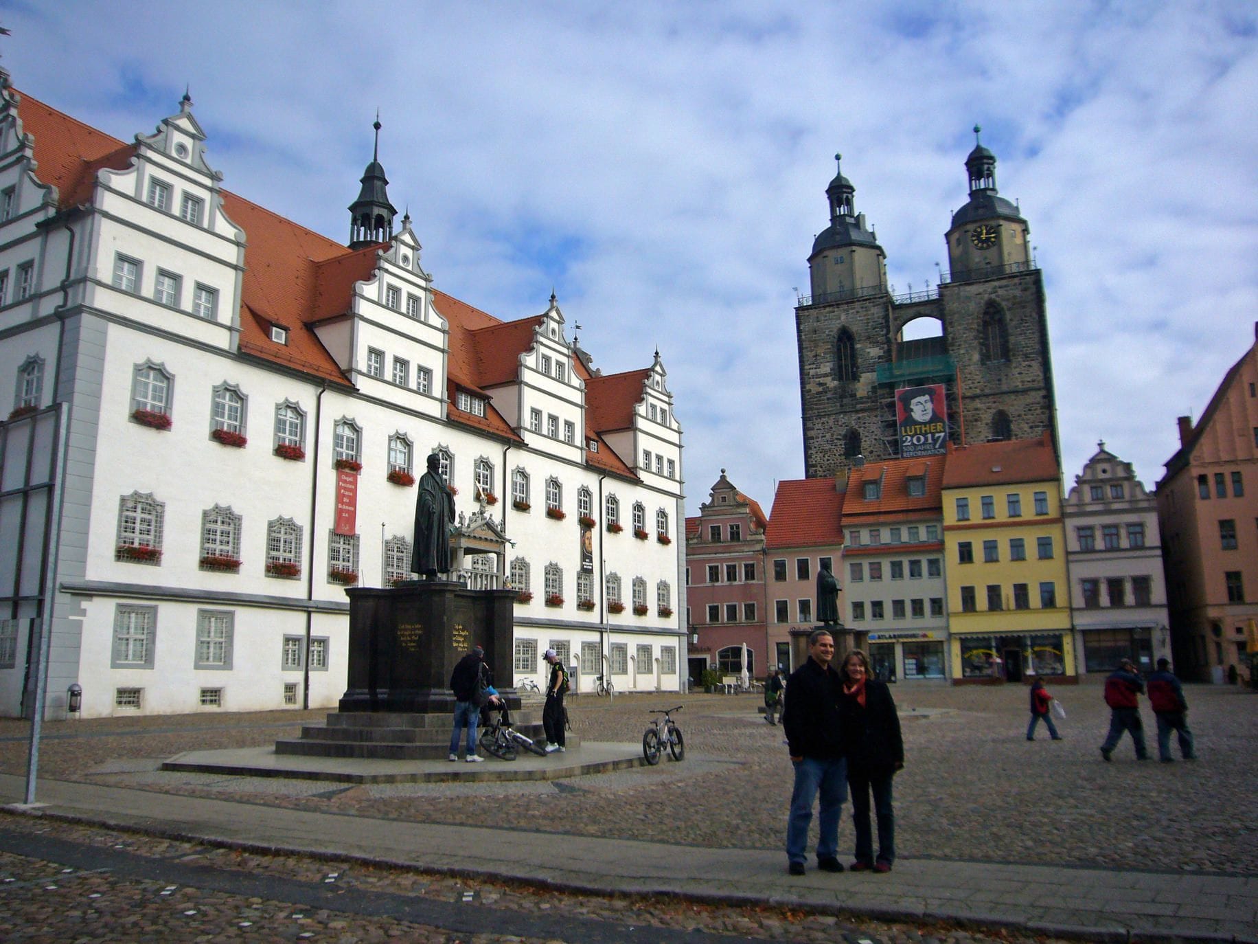 Der Marktplatz in der Lutherstadt Wittenberg in Sachsen-Anhalt.