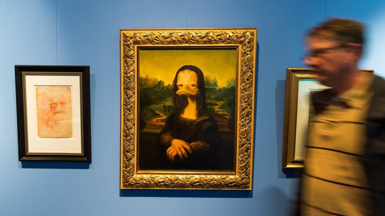 Die "Mona Lisa" mit Schnabel. Die "Mona Lisa" mit Schnabel.