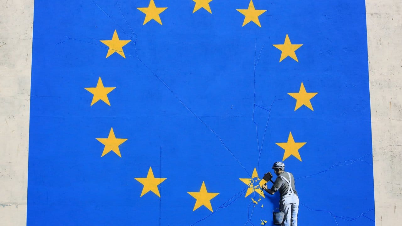 Brexit-Kunstwerk des britischen Street-Art-Künstlers Banksy in Dover.