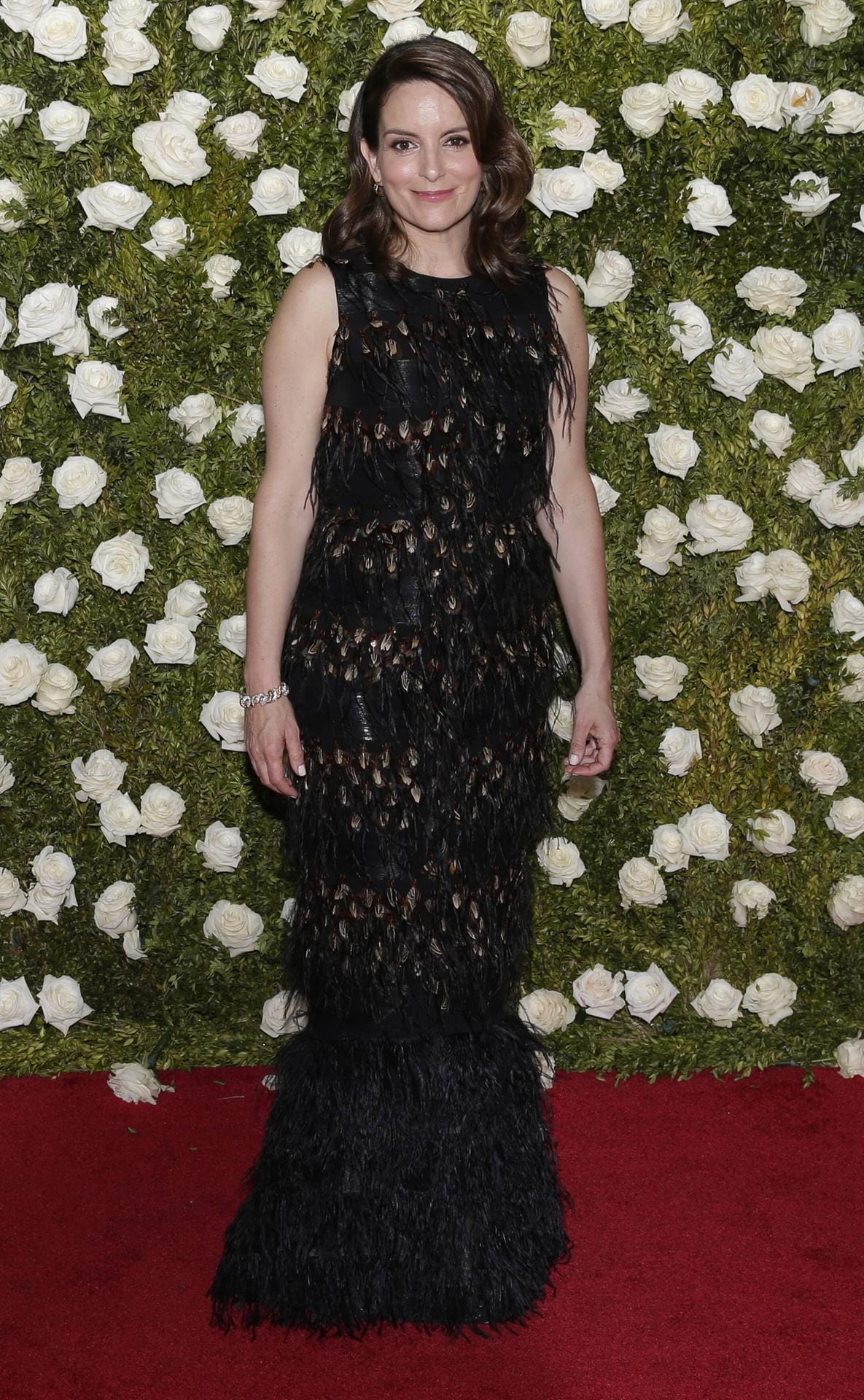 Tina Fey arrives on the red carpet at the 71st Annual Tony Awards at Radio City Music Hall on June 1