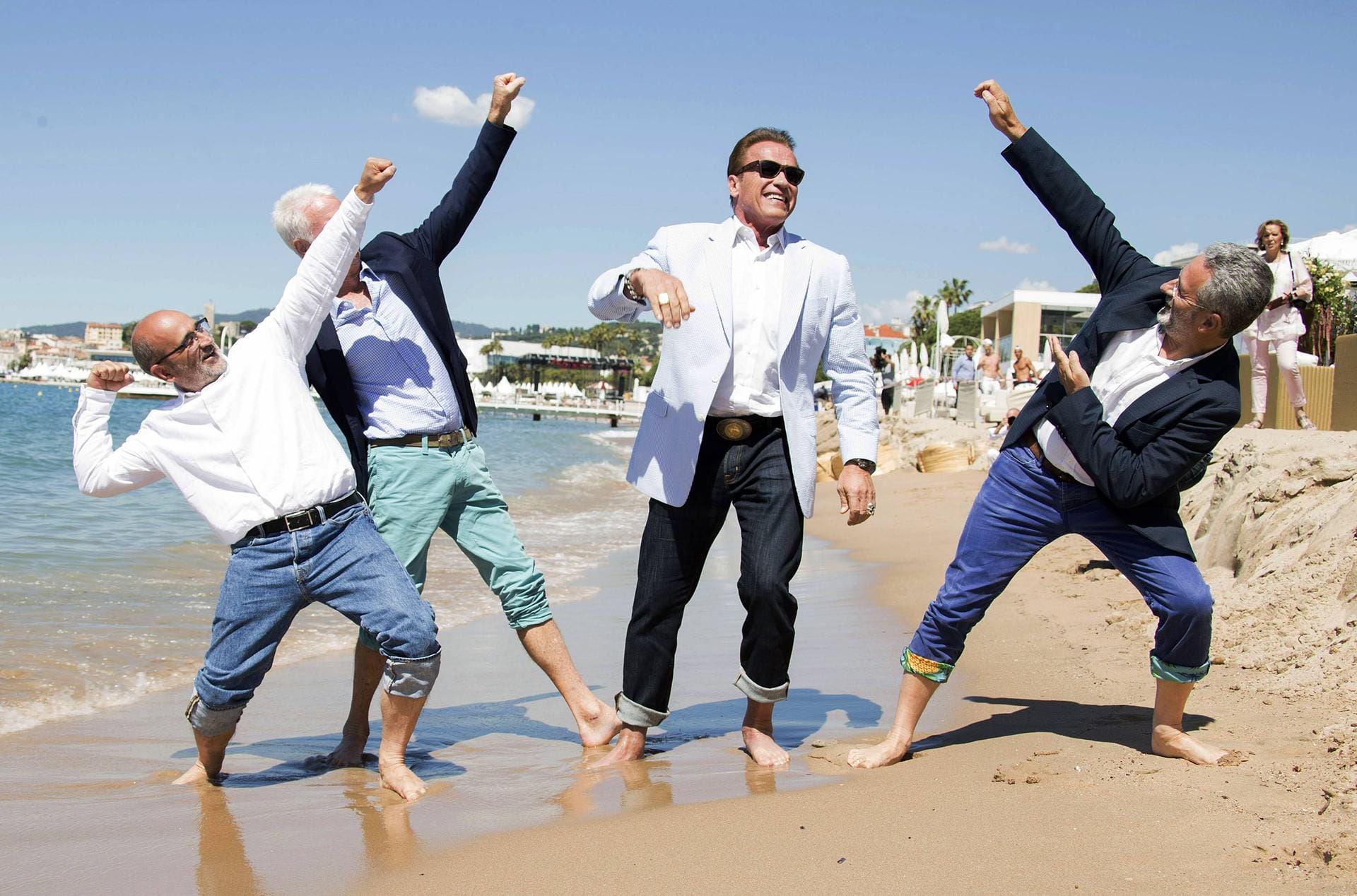 Arnold Schwarzenegger und Gäste bei am Nikki Beach bei den 70. Internationalen Filmfestspiele in Cannes