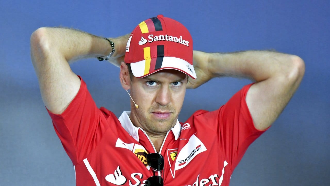 Ferrari-Star Sebastian Vettel bei der Pressekonferenz in Spielberg.