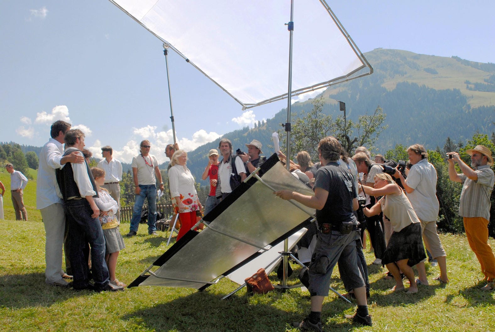 Bei den Dreharbeiten für die ZDF-Serie "Der Bergdoktor".