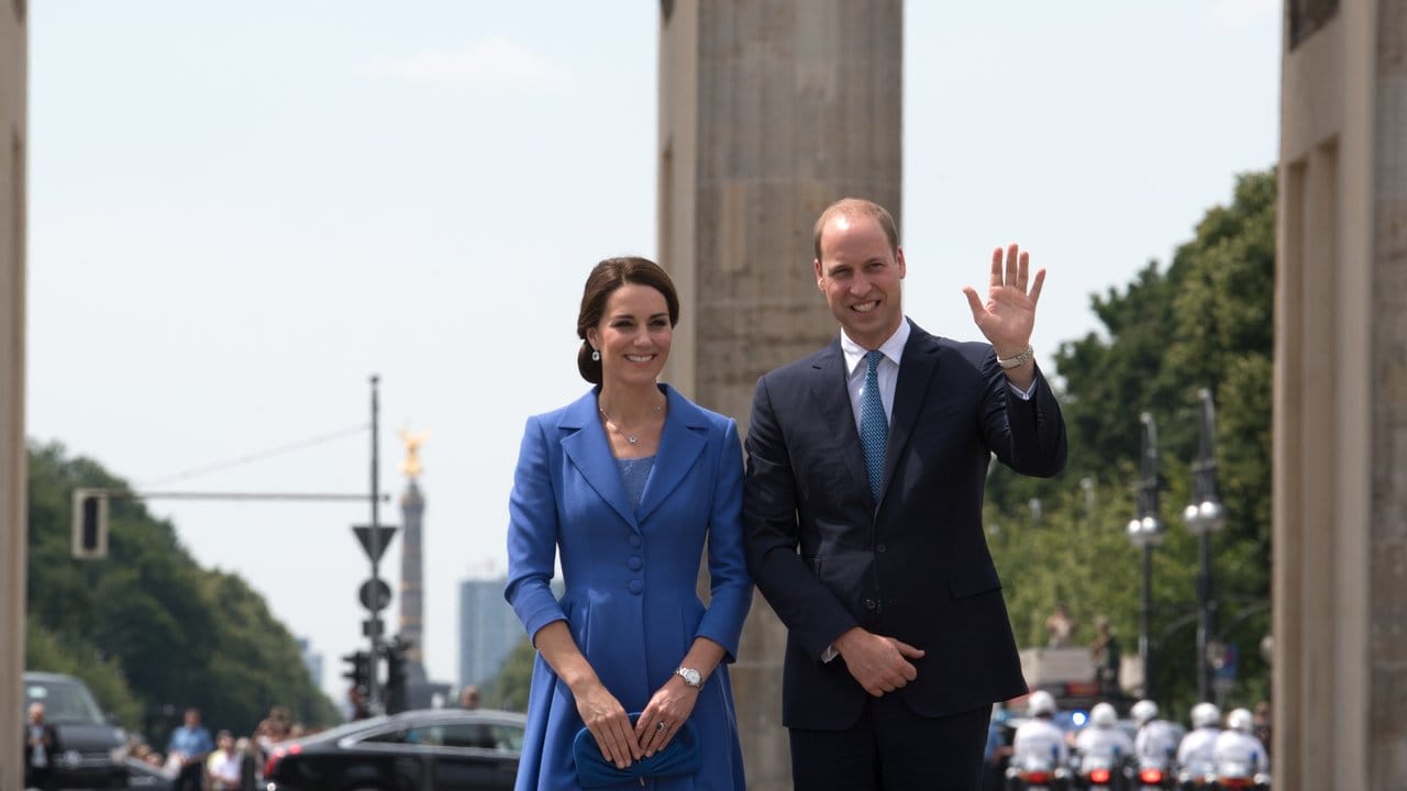 Prinz William und Herzogin Kate am Brandenburger Tor.