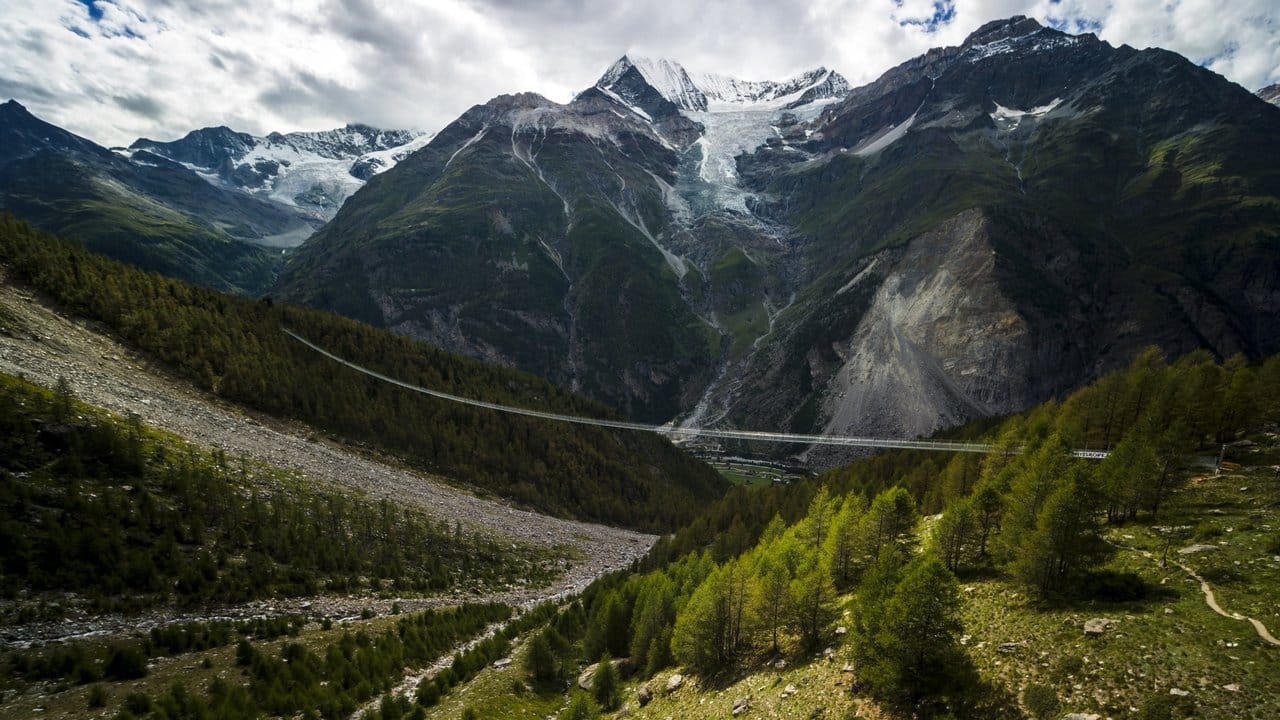 Die Brücke ist 494 Meter lang und führt in teils 85 Metern Höhe über den Abgrund. Die Brücke ist 494 Meter lang und führt in teils 85 Metern Höhe über den Abgrund.