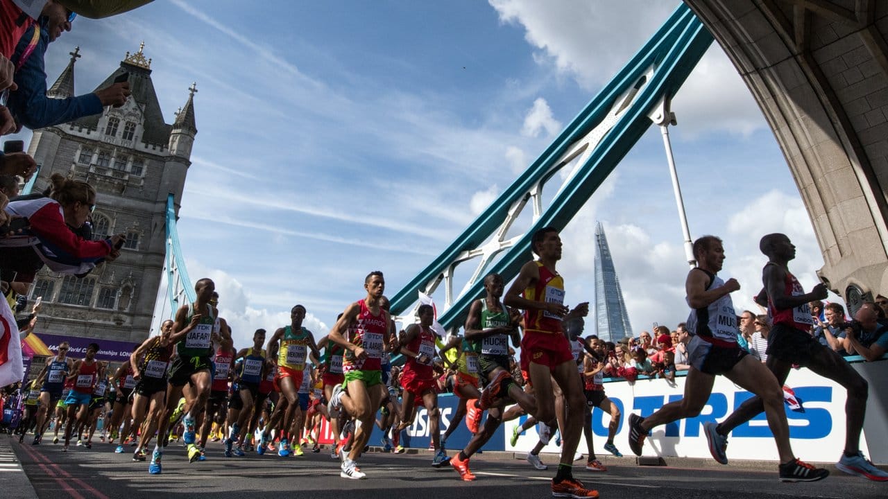 Der WM-Marathon führte mitten durch die Londoner City.