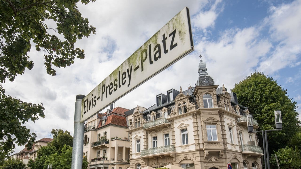 Der Elvis-Presley-Platz hinter der Villa Grunewald in Bad Nauheim.