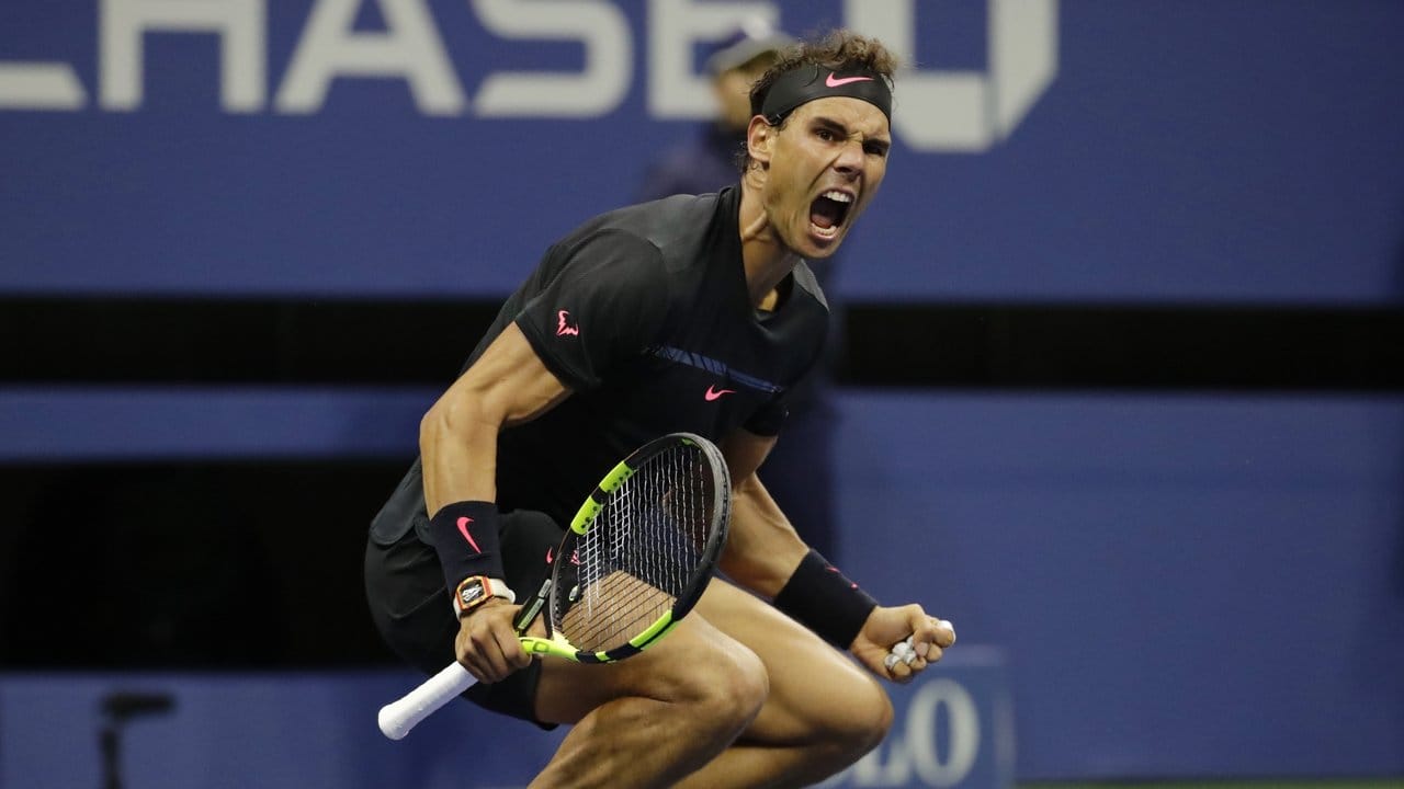 Rafael Nadal jubelt nach seinem Einzug ins Finale der US Open.