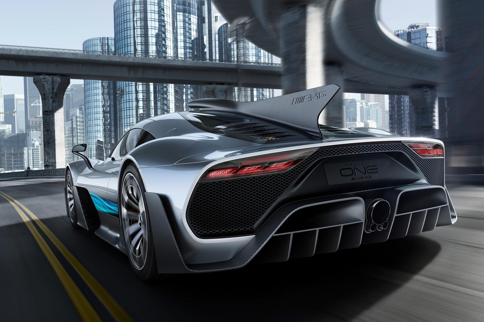 Eindrucksvoll: Das Heckdesign des Mercedes-AMG Project One.