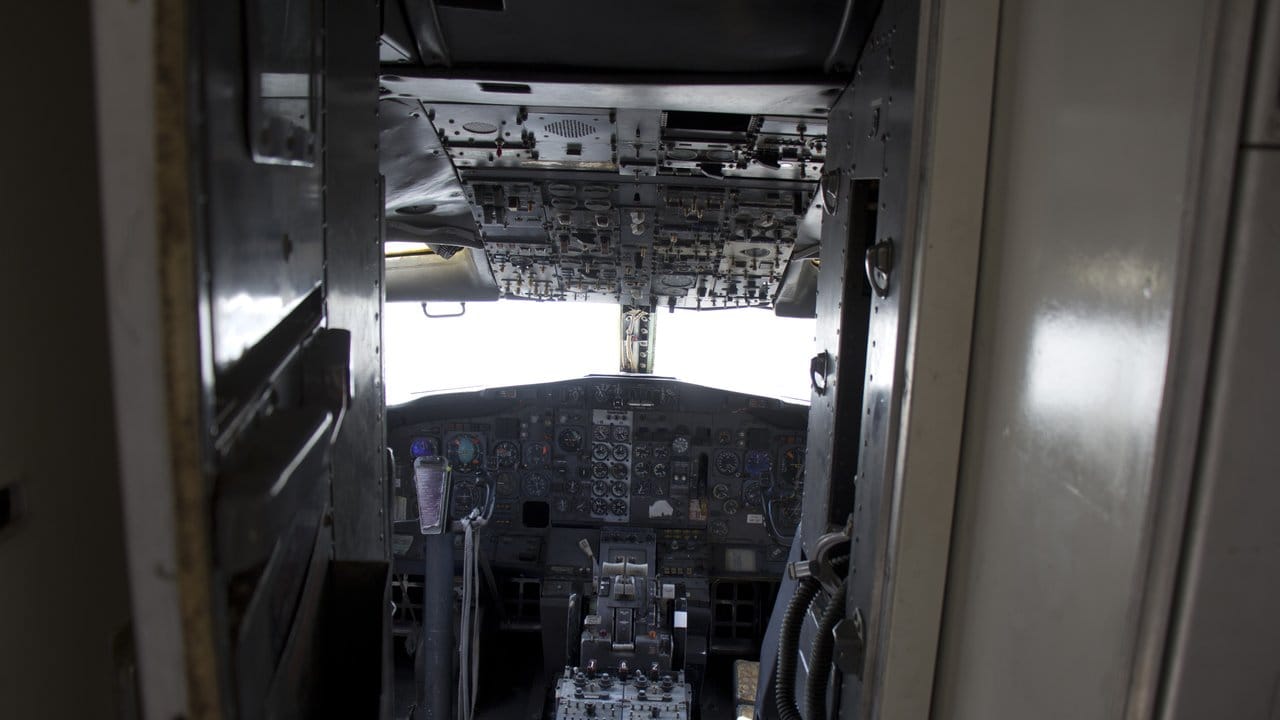 Cockpit der vor 40 Jahren von Terroristen entführten Lufthansa-Maschine "Landshut".
