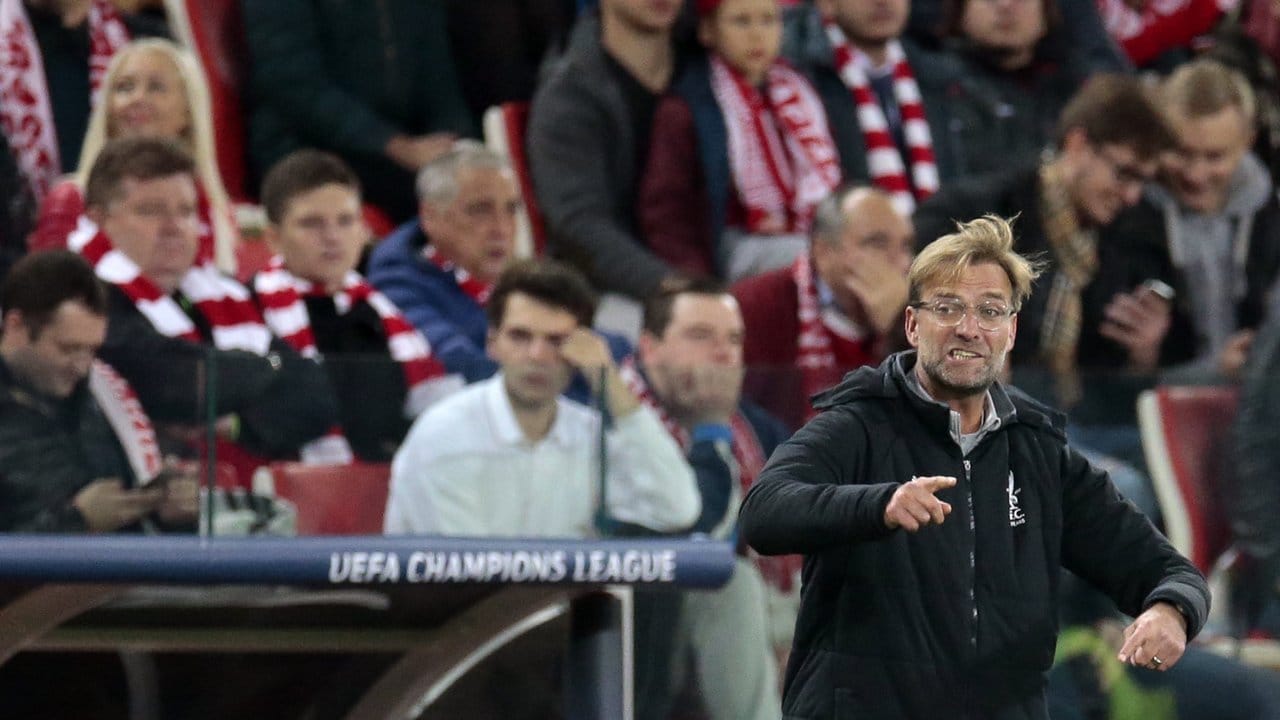 Liverpools Trainer Jürgen Klopp kam mit seinem Team bei Spartak Moskau nicht über ein 1:1 hinaus.
