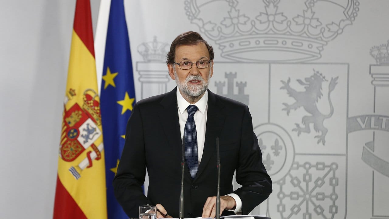 Spaniens Ministerpräsident Mariano Rajoy bei einer Pressekonferenz in Madrid.