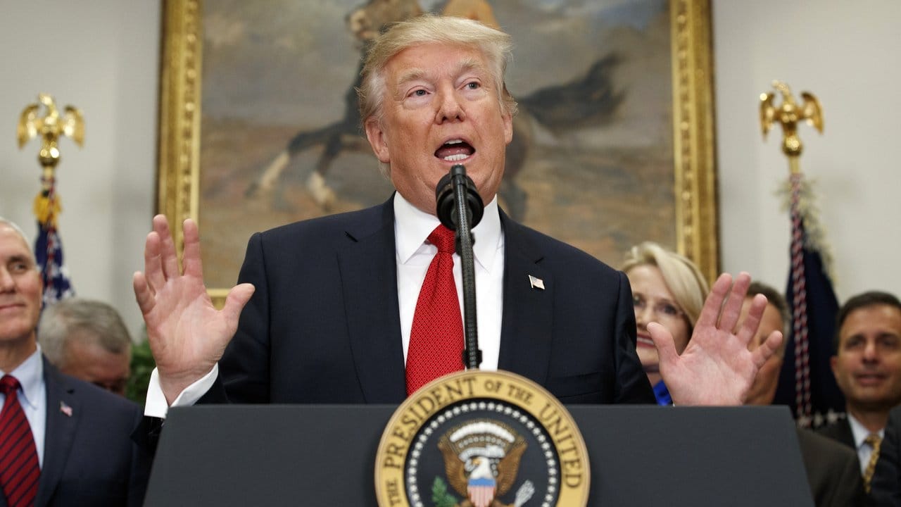 US-Präsident Donald Trump am Donnerstag während einer Pressekonferenz in Washington.